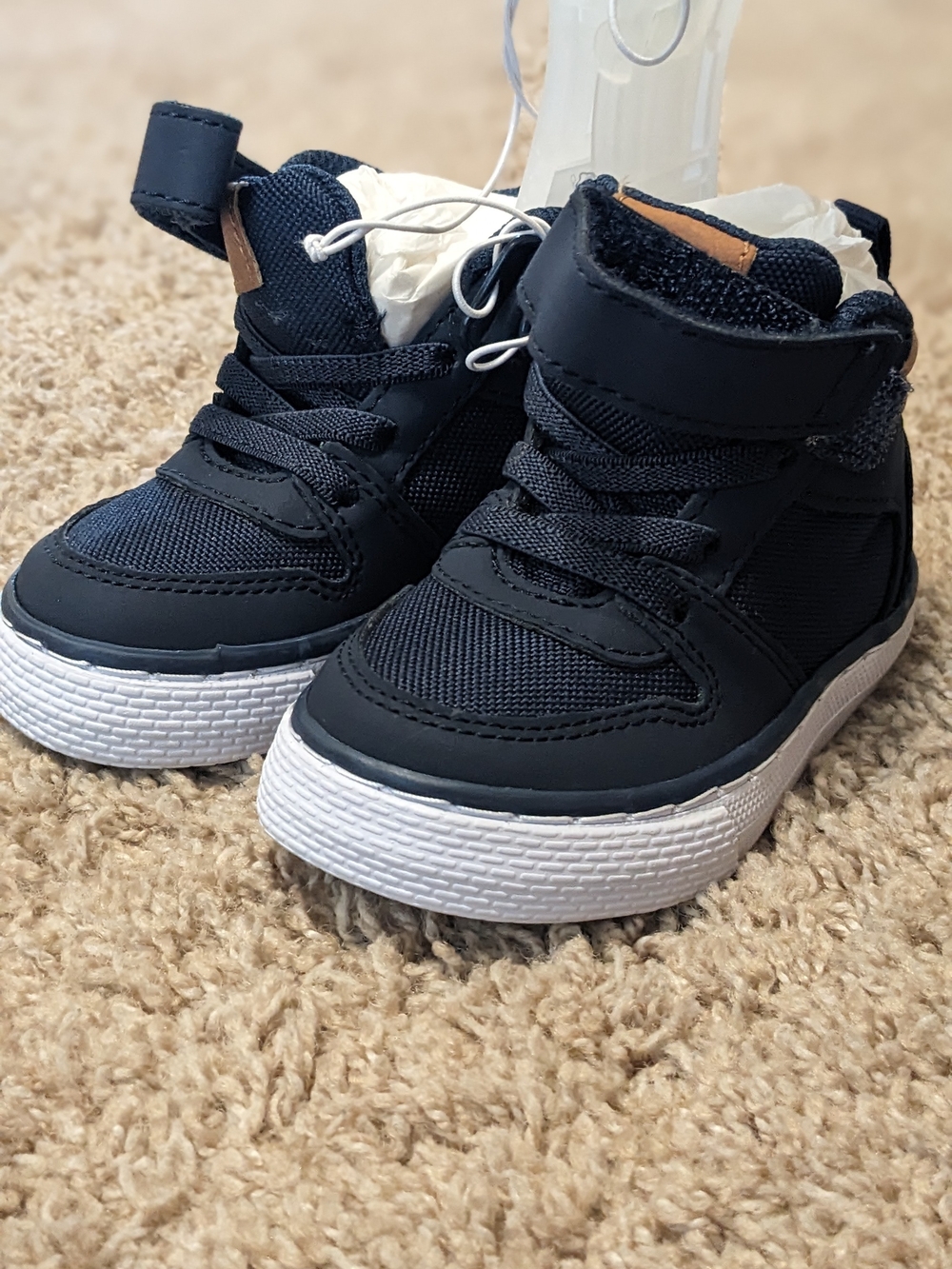 The Children's Place Navy High-Top Sneakers with White Sole